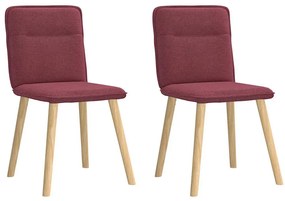 Cadeiras de jantar 2 pcs tecido vermelho tinto