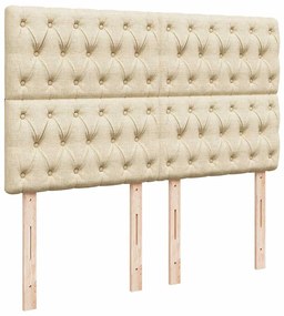 Estrutura de cama otomana com colchão tecido creme 140x200cm