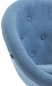 Banco de bar London em tecido e com estrutura cromada 65 x 107-128 x 57 cm Azul