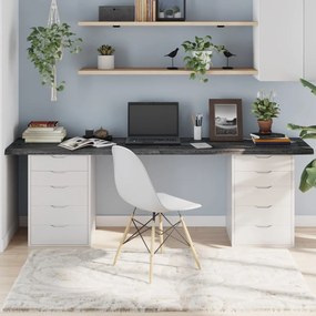 3156464 vidaXL Tampo de mesa 220x40x4 cm carvalho tratado cinza-escuro