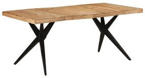 Mesa de jantar 180x90x77 cm madeira de acácia maciça preto