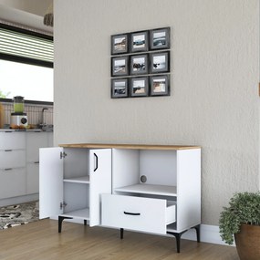 Armário Multiusos JE161 – Branco Nogueira – 120x78,6x40 cm