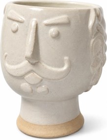 Vaso de Cerâmica Mister 11,5 x 17,5 cm em Tons Neutros