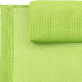 Espreguiçadeira com almofada aço e textilene verde