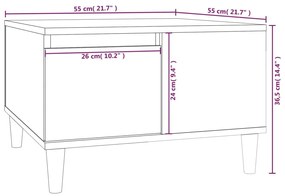 Mesa de centro 55x55x36,5 cm derivados de madeira preto