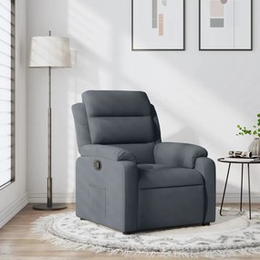 Cadeira reclinável veludo cinzento-escuro