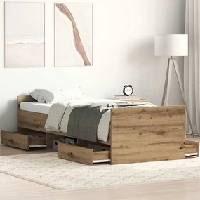 vidaXL Estrutura de cama sem colchão 100x200cm derivados de madeira