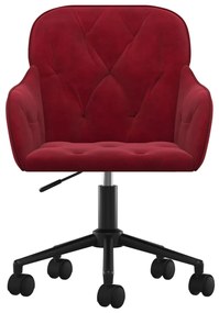 Cadeiras de jantar giratórias 2 pcs veludo vermelho tinto