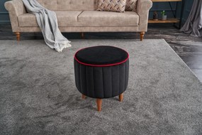 **** Pouffe Lindy – Anthracite &amp; Rosa – 40x40x40 cm

**