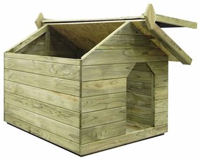 Casota para cão com telhado de abrir pinho impregnado