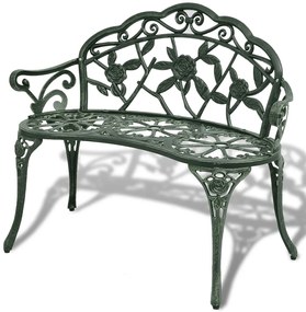 Banco de jardim 100 cm alumínio fundido verde