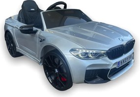 Carro elétrico para crianças até aos 5 anos BMW M5, 24V, Pneus Borracha, Bateria lítio, Controle remoto cinzento