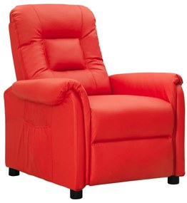 vidaXL Poltrona reclinável couro artificial vermelho