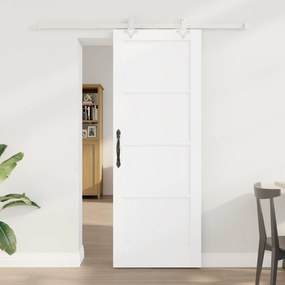Porta Deslizante vidaXL com Conjunto de Ferragens Branco 73.5x198.5 cm