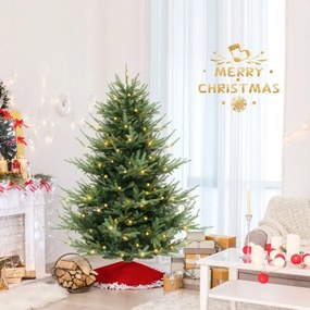 Árvore de Natal artificial pré-iluminada de 180 cm com dobradiças 778 pontas de ramos 240 luzes LED Decoração doméstica com folhas mistas de PE e PVC