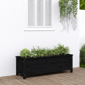 vidaXL Canteiro elevado de jardim 119,5x40x39 cm pinho maciço preto
