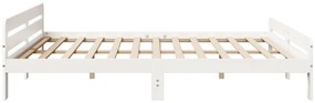 Cama sem colchão 180x200 cm madeira de pinho maciça branco
