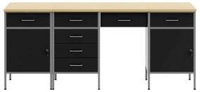 Conjunto de Mesa e Armário de Trabalho VidaXL 4 Peças Preto em Madeira