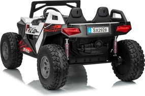 Buggy elétrico para Crianças 24V 2 Lugares RTR Monster Speed ​​4x4, Rodas Espuma EVA, assento couro ecológico Branco