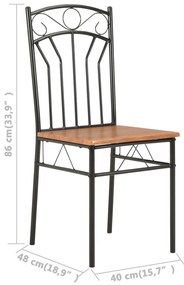 Cadeiras de jantar 2 pcs MDF castanho