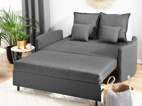 Sofá-cama de 2 lugares em tecido cinzento escuro HOVIN Beliani