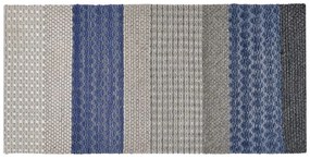 Tapete em lã azul e cinzenta 80 x 150 cm AKKAYA Beliani
