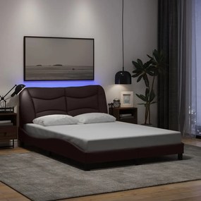 Estrutura de cama com LED sem colchão 140x190 cm tecido