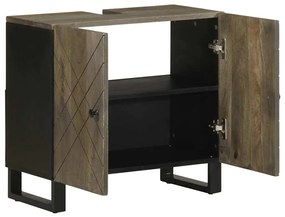 Armário para lavatório 62x33x58 cm madeira maciça manga preto