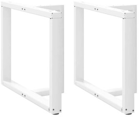 Pés para mesa de jantar em forma de T, 2 peças, branco, 90x35x(72-73)