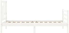 Estrutura de cama com cabeceira 90x200 cm madeira maciça