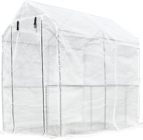 Estufa com prateleiras para flores, cultivo de plantas com porta zip resistente à água UV Malha PE 186x120x190cm