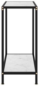 Mesa consola 60x35x75 cm vidro temperado branco