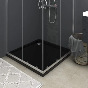 148916 vidaXL Base de chuveiro quadrada 80x80 cm ABS preto