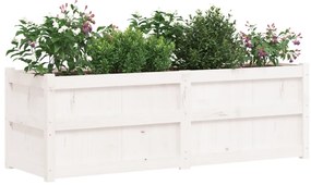 Vaso/floreira de jardim 150x50x50cm madeira pinho maciça branco