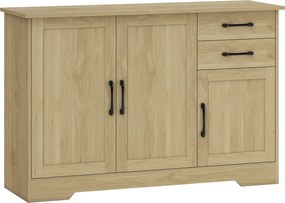 HOMCOM Aparador com 3 Portas Moderno para Sala de Estar com 2 Gavetas Prateleira Ajustável 120x38x79 cm Madeira | Aosom Portugal