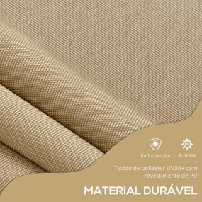 Toldo Manual Retrátil com Manivela 300x120x210-300 cm com Altura Ajustável Impermeável para Jardim Varanda Bege