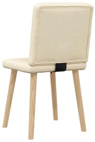 Cadeiras de jantar 2 pcs tecido cor creme