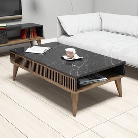 Mesa de Centro Milan – Nogal/Preto – 105x34,6x60 cm