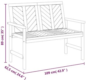 Conjunto lounge de jardim 2 pcs madeira de acácia maciça