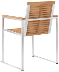 Cadeiras de jardim com almofadões 2 pcs teca maciça e aço