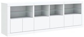 Aparador com luzes LED 202x37x67 cm branco