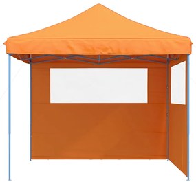 Tenda para festas pop-up dobrável c/ 2 paredes laterais laranja