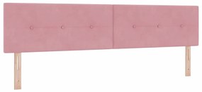 Cabeceira vidaXL Botões Estofada Rosa 200 cm Veludo