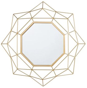 Espelho de parede ø 60 cm dourado HILLION Beliani