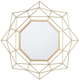 Espelho de parede redondo dourado ø 60 cm HILLION Beliani