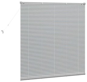 Persiana de Janela com cortinas Manual Prata 80 x 130 cm Alumínio