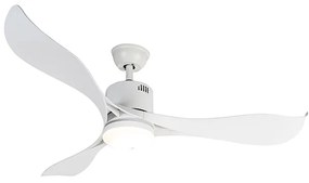 Ventilador de teto branco com LED e controle remoto - Kolm Moderno