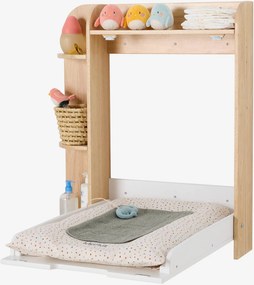 Mesa muda fraldas de parede com arrumação madeira
