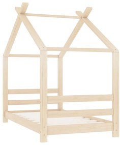 Estrutura de cama infantil 70x140 cm madeira de pinho maciça