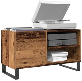 vidaXL Armário p/ discos 84,5x38x48 cm derivados madeira madeira velha